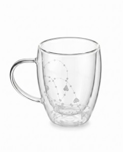 TAZA DOBLE VIDRIO PERLAS BLANCA 350 ml