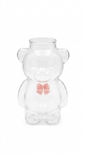 VASO VIDRIO OSO CON MOÑO 320 ml.