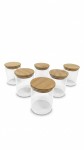 FRASCO VIDRIO ESPECIERO TAPA BAMBU X 6 200 ml.