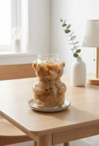 VASO VIDRIO CON OSO 350 ml.
