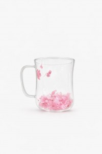 TAZA DOBLE VIDRIO 300 ml CON FLORES
