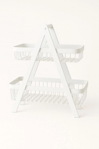 FRUTERA HIERRO RECTANGULAR 2 PISOS BLANCO