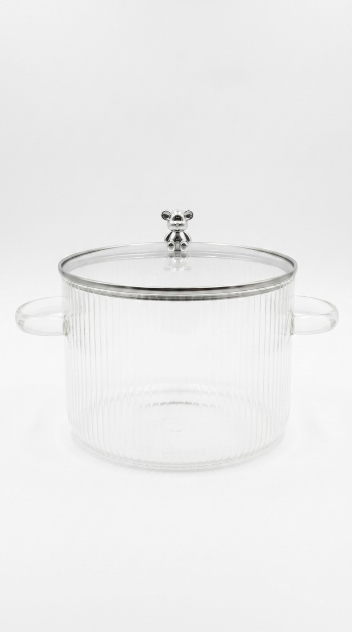 OLLA VIDRIO CON TAPA 3500 ml.