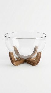 BOWL DE VIDRIO BASE ACACIA