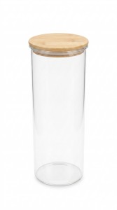 FRASCO ACRILICO TAPA BAMBU 2000ml.