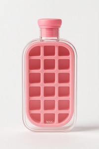 HIELERA SILICONA & BOTELLA 2 EN 1 500ml. pink