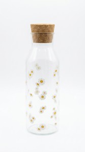 BOTELLA VIDRIO FLORES TAPA CORCHO 1500 ml.
