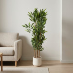 PLANTA MACETA PLASTICO BLANCO 1.10 mts.