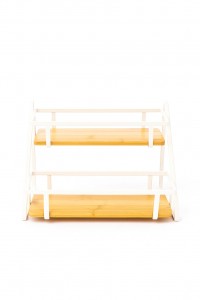 ESTANTE HIERRO BLANCO & BAMBU