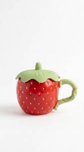 TAZA CERAMICA T/SILICONA FRUTILLA 380 ml.