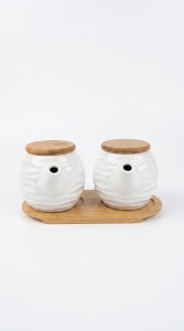 SET LECHERA Y TETERA CERAMICA/BAMBU