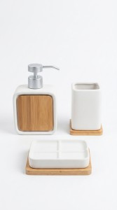 ORGANIZADOR P/BAÑO CERAMICA WHITE X 3 PCS