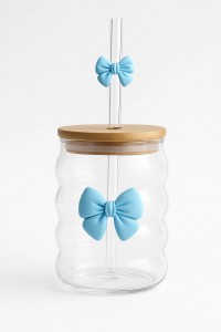 VASO VIDRIO T/BAMBU C/ SORBETE 500ML MOÑO