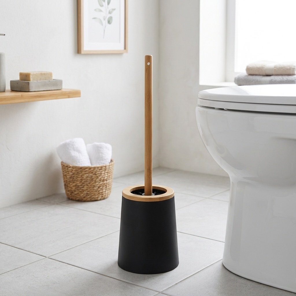ESCOBILLA INODORO PLASTICO Y BAMBU