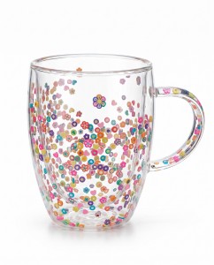 TAZA DOBLE VIDRIO 350 ml CON FLORES