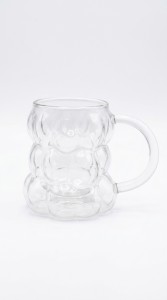 TAZA VIDRIO LINEA BURBUJA 350ML