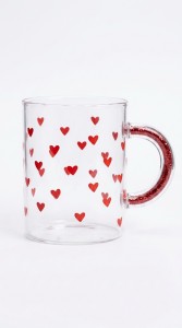 TAZA DE VIDRIO C/CORAZON RED 400ML.