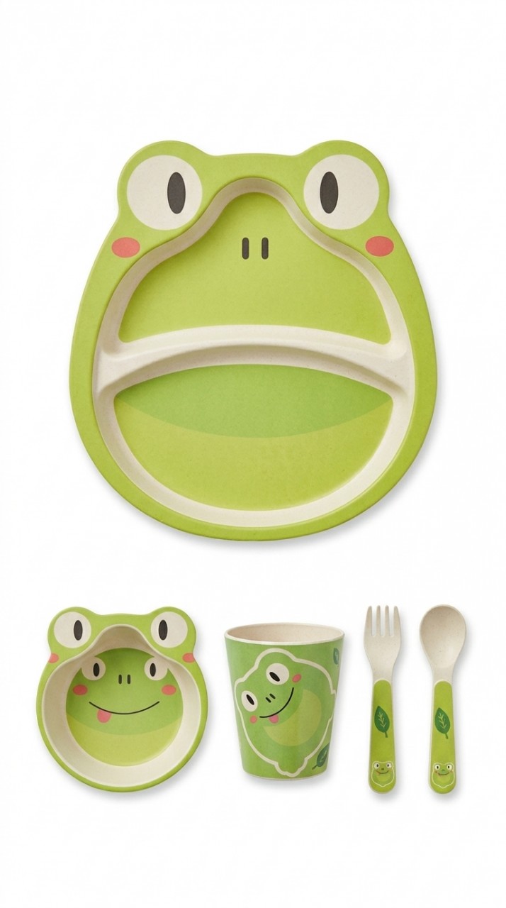 VAJILLA INFANTIL FIBRAS NATURALES BAMBOO X 4