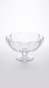 BOWL DE VIDRIO FLOR C/BASE