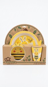 VAJILLA INFANTIL FIBRAS NATURALES BAMBOO X 4