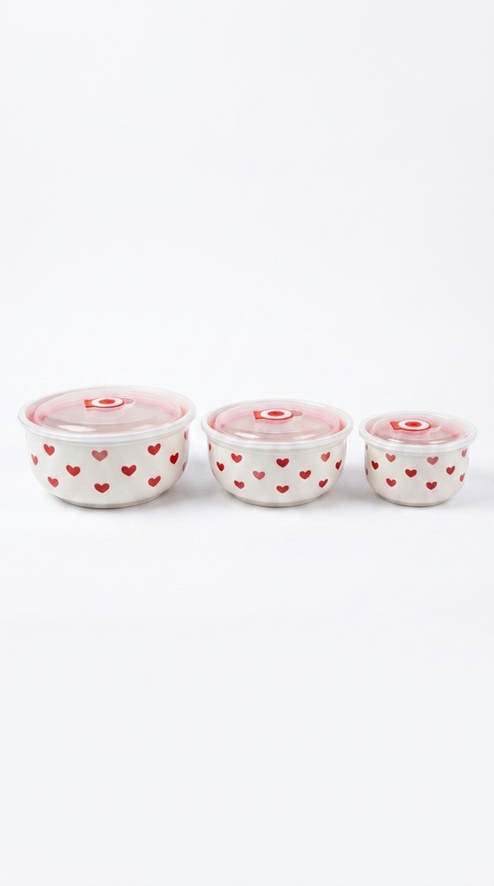 BOWL CERAMICA TAPA PLASTICO X 3