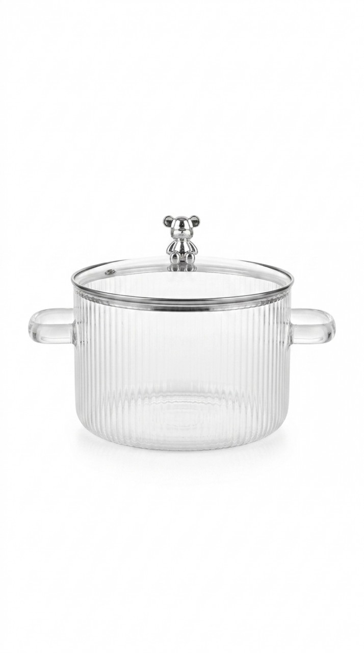 OLLA VIDRIO CON TAPA 1800 ml.
