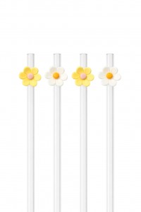 SET DE SORBETTE VIDRIO FLOR X 5 PCS.