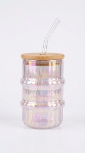 VASO VIDRIO T/BAMBU Y SORBETE 500ML