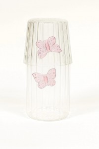 BOTELLA C/VASO VIDRIO PINK