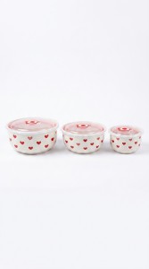 BOWL CERAMICA TAPA PLASTICO X 3