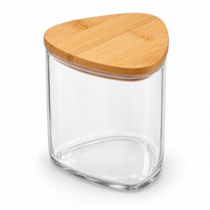 FRASCO VIDRIO TAPA BAMBU 800 ml.