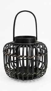 FAROL BAMBU PORTA VELA BLACK