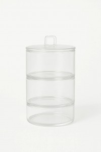 FRASCO VIDRIO APILABLE X 3 C/TAPA 400ml.