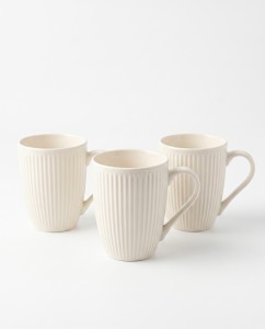 TAZAS CERAMICA X 3 PCS. BLANCA