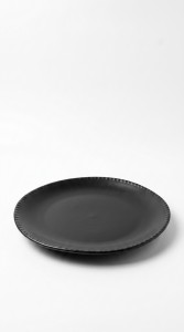 PLATO CERAMICA REDONDO NEGRO C/U