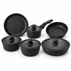 OLLA ALUMINIO 6 PCS. NEGRO