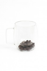 TAZA DOBLE VIDRIO 200ML GRANO CAFE