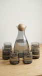 VASOS Y BOTELLA VIDRIO X 7