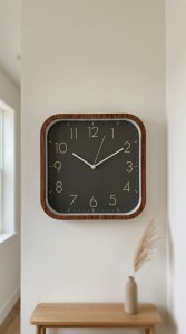 RELOJ PARED PLASTICO NEGRO 28 cm.
