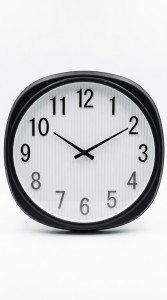 RELOJ PARED PLASTICO NEGRO 40 cm.