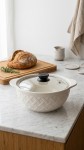 OLLA CERAMICA TAPA VIDRIO
