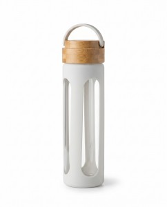BOTELLA VIDRIO Y SILICONA 600ml. T/BAMBOO
