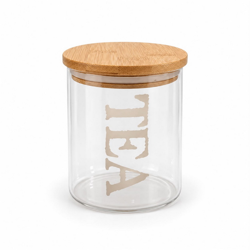 FRASCO VIDRIO TAPA BAMBU