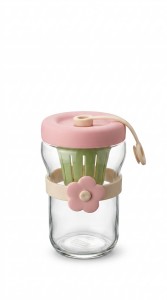 VASO VIDRIO CON TAPA SILICONA