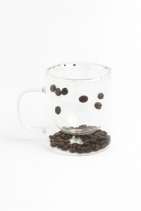TAZA DOBLE VIDRIO 300ML GRANO CAFE
