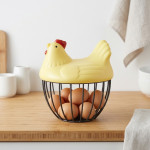 HUEVERA PLASTICO GALLINA BASE HIERRO