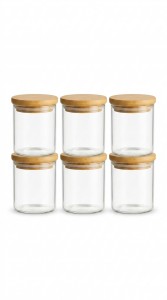 FRASCO ESPECIERO TAPA BAMBU X 6 PCS.