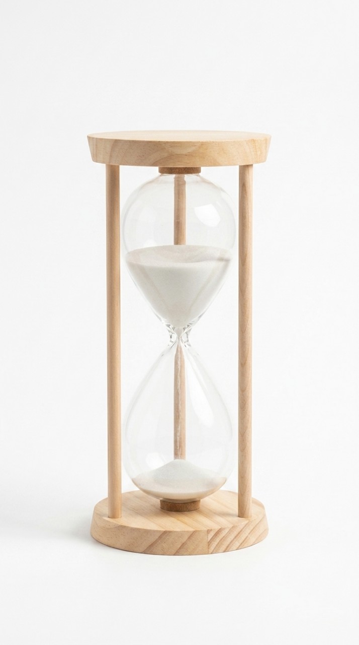RELOJ ARENA VIDRIO Y BAMBU 26 cm.