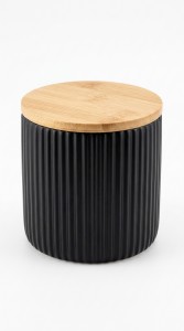 POTE CERAMICA TAPA BAMBU L/BLACK