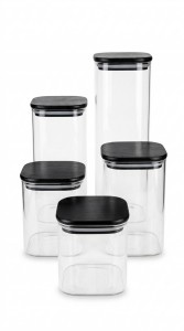 FRASCO VIDRIO TAPA MADERA X 5 PCS.